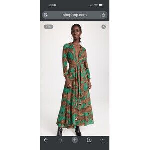 FARM Rio
Artsy Leopards Green Long Sleeve V Neckline Maxi Dress